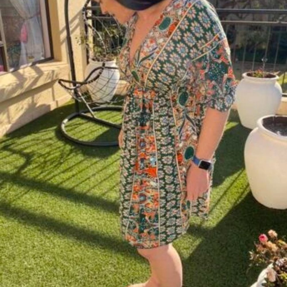 Green Boho Mini Dress - Picture 6 of 6